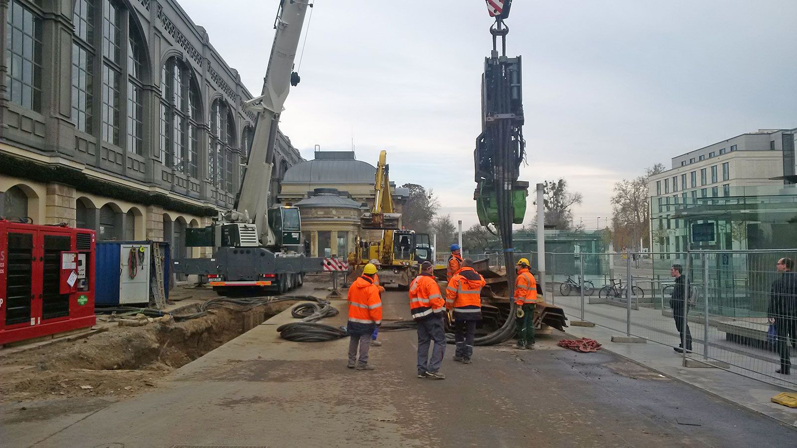 Erschütterungsmessung beim Spundwandverbau